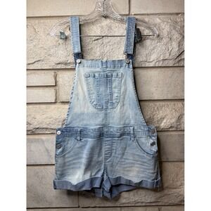 WallFlower Womens Light Wash Denim Shortalls Overalls WFN11849M Size Large